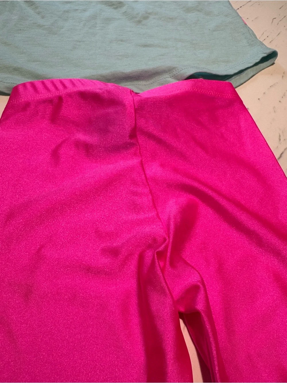 Girls Baby Blue Splatter Tank & Hot Pink Shiny Leggings NWT
